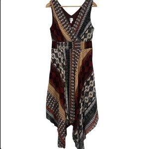 ⚫️ Vintage Y2K Dressbarn Geometric Brown Dress Size 8